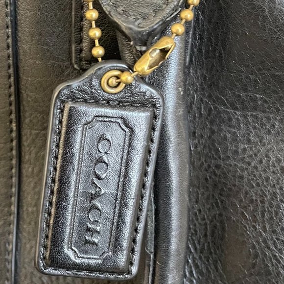 COACH Black genuine leather tote bag - Picture 3 of 11